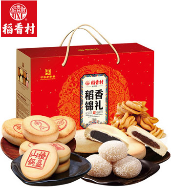 稻香村 老北京风味糕点礼盒大礼包 （已下架）-红色喜庆礼盒，独立小包装
