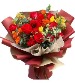 感恩的心 - 红色玫瑰，红色康乃馨