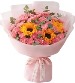 幸福像花儿一样 - 粉色康乃馨33枝、向日葵3枝