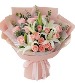 爱的祝福 - 戴安娜玫瑰19枝、白色香水百合2枝