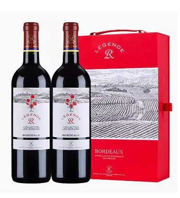 法国传奇波尔多玫瑰葡萄酒礼盒 （已下架）-红酒年货礼盒 双支